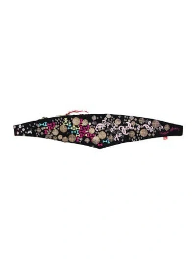 Pre-owned Christian Lacroix Wide Sequin Embellishments Belt In Black