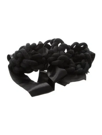Pre-owned Christian Lacroix Wide Sequin Embellishments Waist Belt In Black
