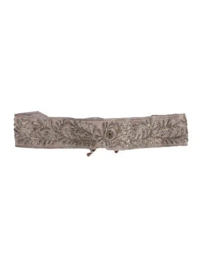 Pre-owned Christian Lacroix Wide Tassel Accents Waist Belt In Neutral
