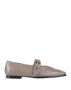 Christian Lacroix Woman Ballet Flats Taupe Size 8 Sheepskin In Gray