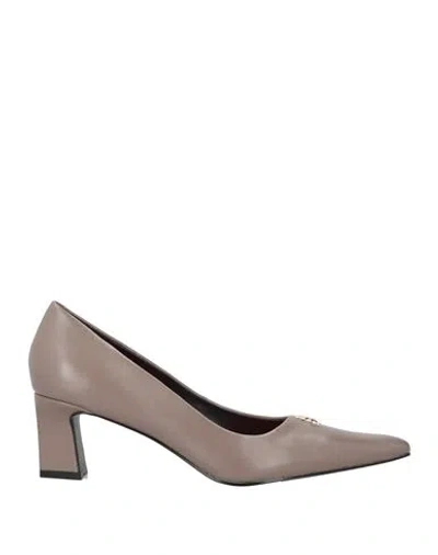 Christian Lacroix Woman Pumps Taupe Size 8 Sheepskin In Gray