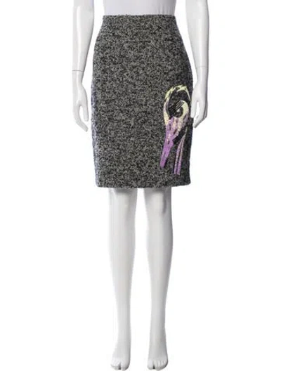 Pre-owned Christian Lacroix Wool Knee-length Skirt In White