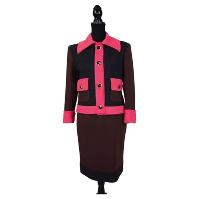 Pre-owned Christian Lacroix Wool Skirt Set From The 1990s In Black