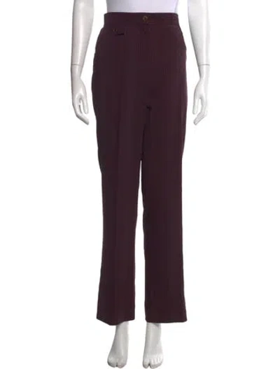 Pre-owned Christian Lacroix Wool Straight Leg Pants In Purple