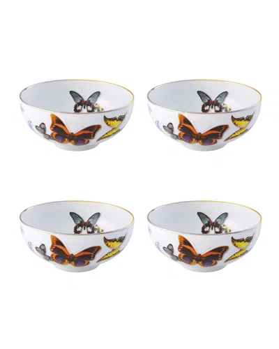 Christian Lacroix X Vista Alegre Butterfly Parade Soup Bowls, Set Of 4 In White