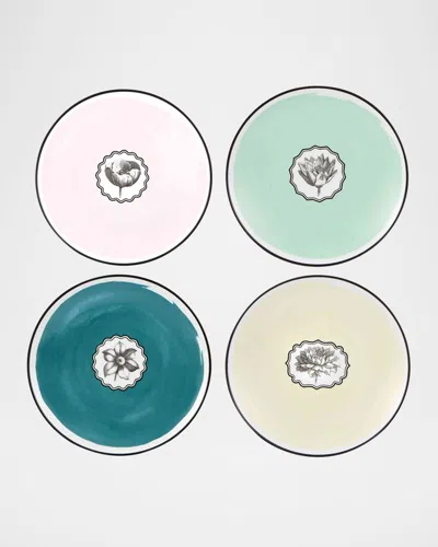 Christian Lacroix X Vista Alegre Christian Herbariae Dessert Plates, Set Of 4 In Blue