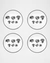 Christian Lacroix X Vista Alegre Herbariae Bread And Butter Plates, Set Of 4 In White/black