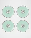 Christian Lacroix X Vista Alegre Herbariae Dessert Plates, Set Of 4 In Green