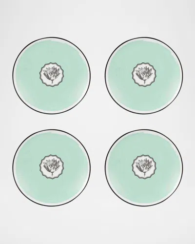 Christian Lacroix X Vista Alegre Herbariae Dessert Plates, Set Of 4 In Green