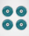 Christian Lacroix X Vista Alegre Herbariae Dessert Plates, Set Of 4 In Peacock