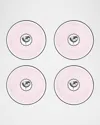 Christian Lacroix X Vista Alegre Herbariae Dessert Plates, Set Of 4 In Pink