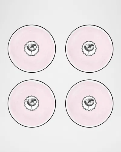 Christian Lacroix X Vista Alegre Herbariae Dessert Plates, Set Of 4 In Pink