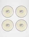 Christian Lacroix X Vista Alegre Herbariae Dessert Plates, Set Of 4 In Yellow
