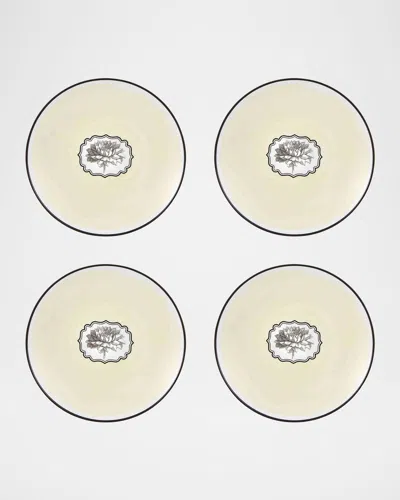 Christian Lacroix X Vista Alegre Herbariae Dessert Plates, Set Of 4 In Yellow