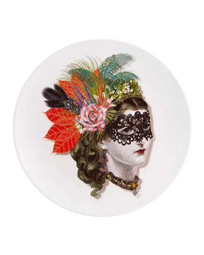 Christian Lacroix X Vista Alegre Love Who You Want Mamzelle Scarlet Dessert Plate In Multi