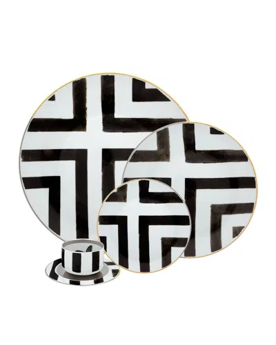 Christian Lacroix X Vista Alegre Sol Y Sombra 5-piece Place Setting In Black