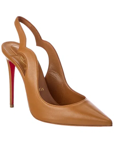 Christian Louboutin 100 Leather Slingback Pump In Brown