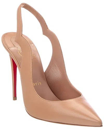 Christian Louboutin 100 Leather Slingback Pump In Brown