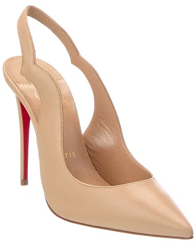 Christian Louboutin 100 Leather Slingback Pump In Neutral