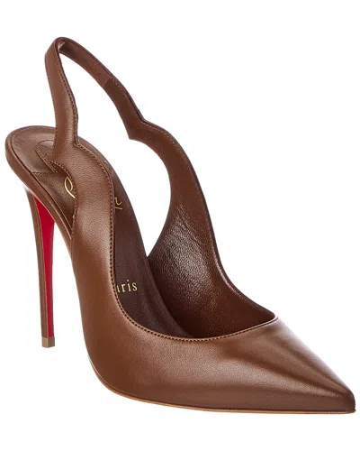 Christian Louboutin 100 Leather Slingback Pump In Burgundy