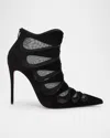 Christian Louboutin 100mm Circus Max Suede And Mesh Ankle Boots In Black