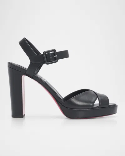 Christian Louboutin 100mm Cora Leather Sandals In Black
