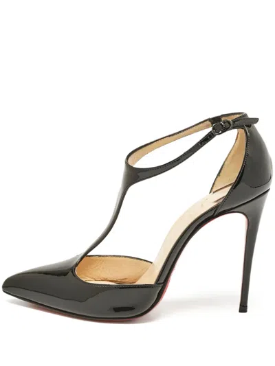 Pre-owned Christian Louboutin 100mm Cut-out Patent-leather Pumps