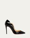 Christian Louboutin Hot Chick 100mm Patent Red Sole High-heel Pumps In Black