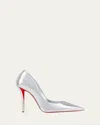 Christian Louboutin Women Miss Z 100mm Pumps In Pearlescent Leather In Silver