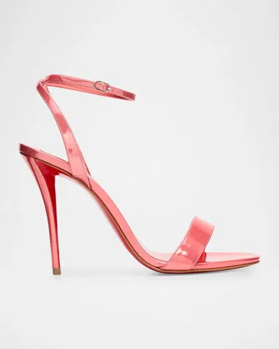 Christian Louboutin 100mm Miss Z Patent Leather Ankle-strap Sandals In Red