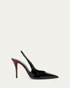 Christian Louboutin Miss Z Sling Patent Leather Slingback Pumps 100 In Black