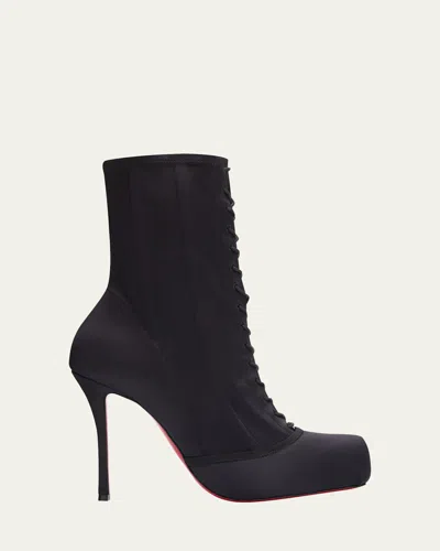 Christian Louboutin 100mm Pavlova Satin Booties In Black