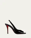 Christian Louboutin Sofia Z 110 Slingback Sandals In Patent Leather In Black
