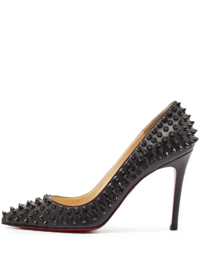 Pre-owned Christian Louboutin 100mm Spike-embellished Pointed-toe Pumps