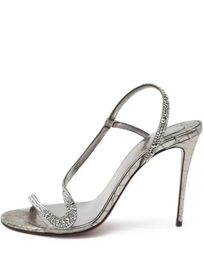 Pre-owned Christian Louboutin 105mm Crystal-embellished Sandals