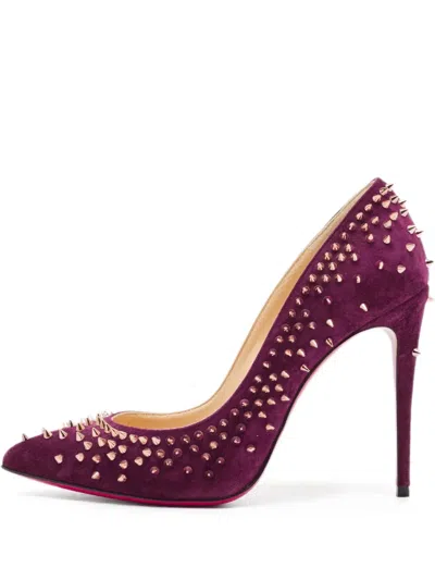 Pre-owned Christian Louboutin 105mm Escarpic Spiked Suede Pumps