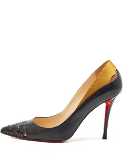 Pre-owned Christian Louboutin 105mm Leather Pointed-toe Heeled Pumps In Black