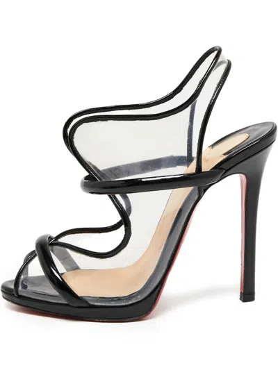 Pre-owned Christian Louboutin 110mm Aqua Ronda Sandals