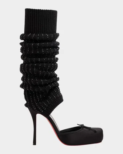 CHRISTIAN LOUBOUTIN 110MM CASSIA ANNMAC SATIN LEG WARMER PUMPS