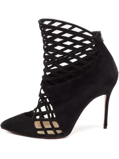 Pre-owned Christian Louboutin 110mm Leather Ankle Boots