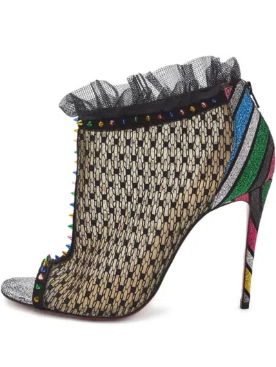 Pre-owned Christian Louboutin 110mm Mesh Booties