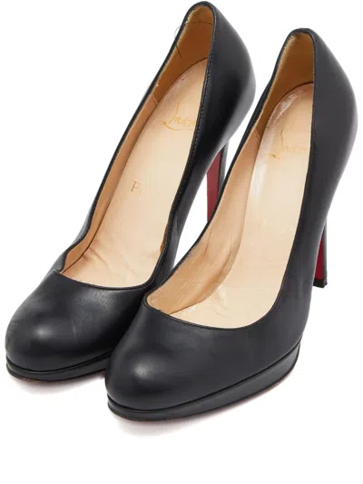 Pre-owned Christian Louboutin 110mm New Simple Leather Pumps In Black