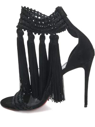 Pre-owned Christian Louboutin 110mm Suede Heeled Sandals