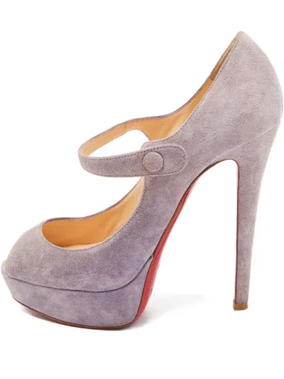 Pre-owned Christian Louboutin 110mm Zeppa Peep-toe Pumps