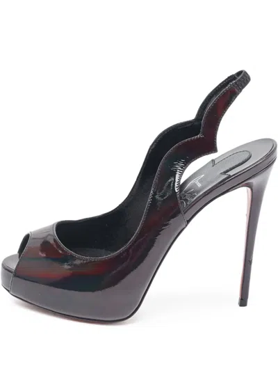 Pre-owned Christian Louboutin 115mm Hot Chick Peep-toe Slingback Sandals