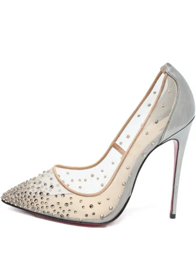 Pre-owned Christian Louboutin 115mm Mesh Crystal-embellished Pumps