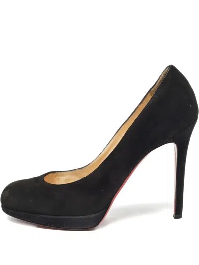 Pre-owned Christian Louboutin 115mm Suede Platform Pumps