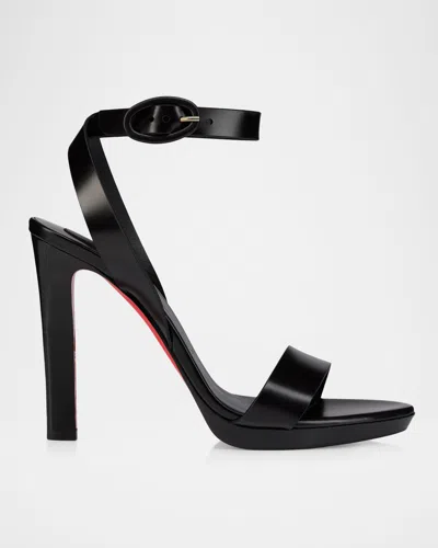 Christian Louboutin 120mm Fanny Leather Sandals In Black