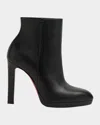 Christian Louboutin Fannylove 120 Leather Ankle Boots In Black