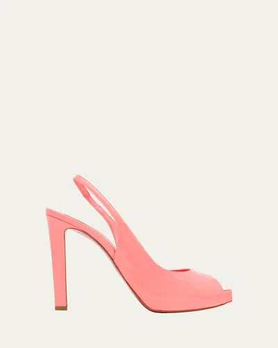 Christian Louboutin 120mm Lady Fanny Patent Leather Peep-toe Pumps In Pink